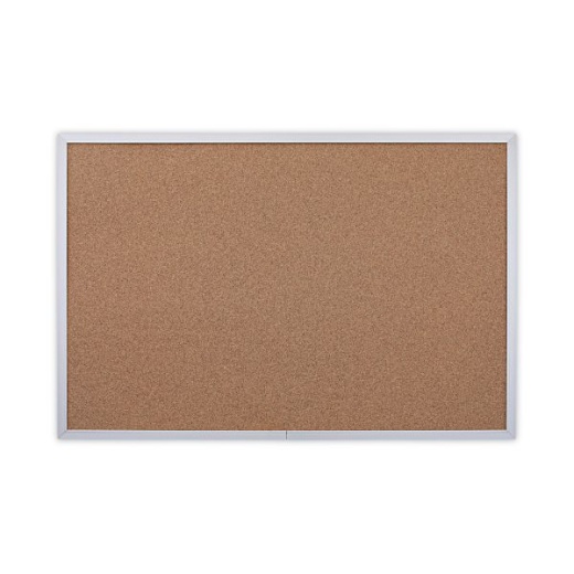 Universal Cork Bulletin Board, 36 x 24, Tan Surface, Aluminum Frame
