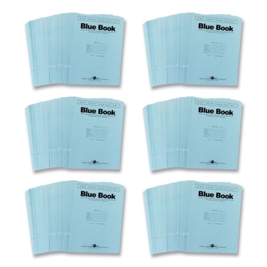 Roaring Spring Examination Blue Book, Wide/Legal Rule, Blue Cover, (12) 11 X 8.5 Sheets, 300/Carton