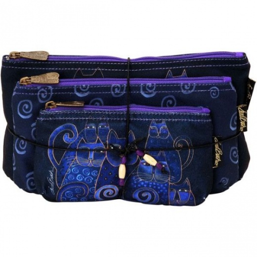 Laurel Burch Cosmetic Bags 3/Pkg - Vibrant and Functional Beauty Essentials