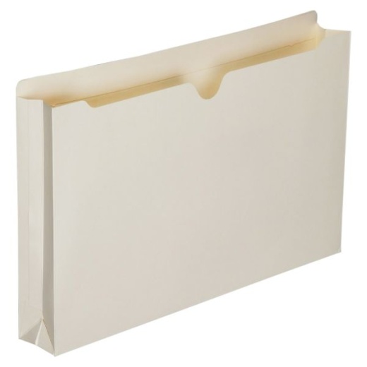 SKILCRAFT Manila Double-Ply Tab Expanding File Jackets, 2" Expansion, Legal Size Paper, 8 1/2" X 14"
