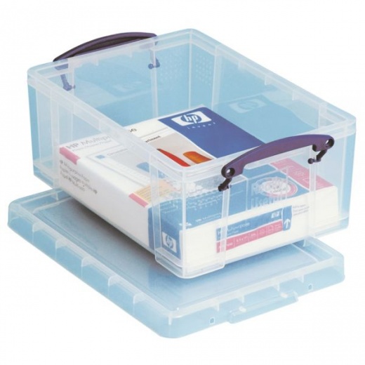 Really Useful Box Plastic Storage Container With Built-In Handles And Snap Lid, 9 Liters