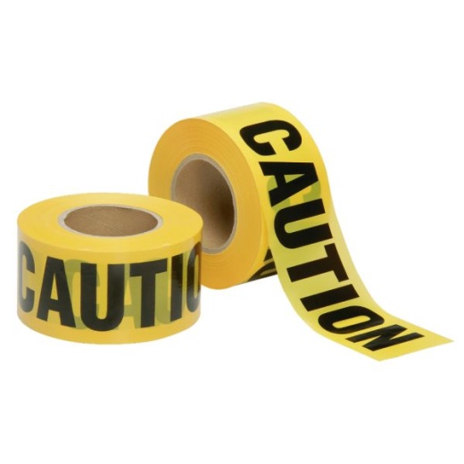 Skilcraft Non-Adhesive Barricade Tape, Caution, 3" X 1000', Black/Yellow (AbilityOne 9905-01-613-4244)