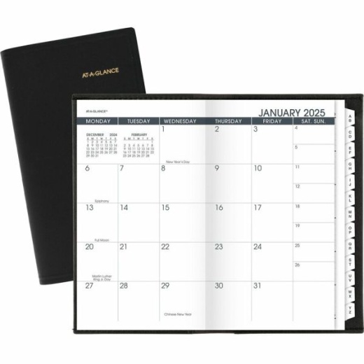 At-A-Glance Monthly Planner, Black, Pocket, 3 1/2" X 6"