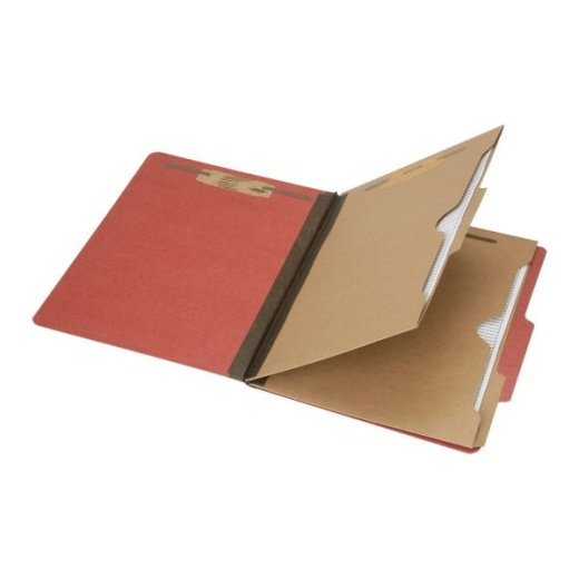 Skilcraft 6-Part 2" Prong Expandable Classification Folders - Earth Red