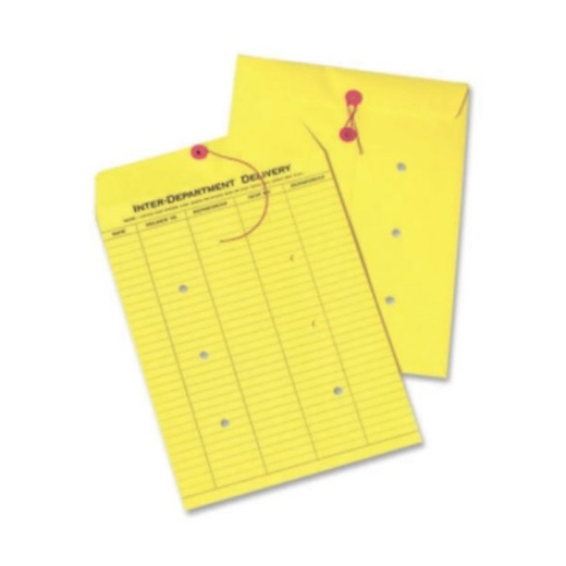 Quality Park Interdepartment Envelopes - 10" x 13" Yellow Envelopes with Button & String Closure