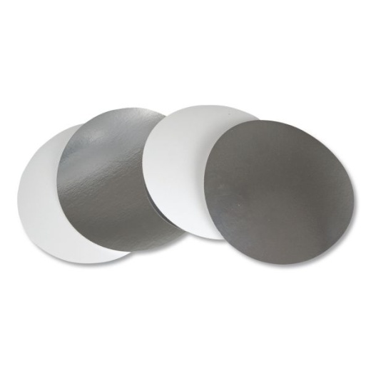 Durable Packaging Flat Board Lids for 8" Round Containers - Silver, Paper, 500 /Carton