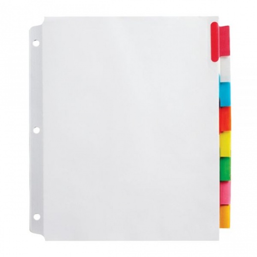 Office Depot Insertable Extra-Wide Dividers With Big Tabs, Assorted Colors, 8-Tab