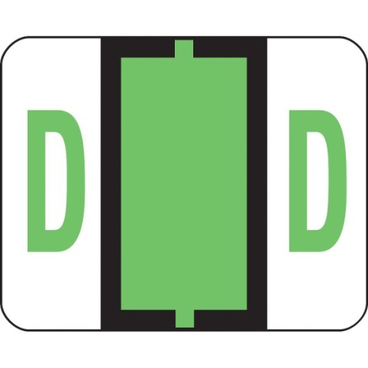 Smead BCCR Bar-Style Permanent Alphabetical Labels, D, Light Green, Roll Of 500