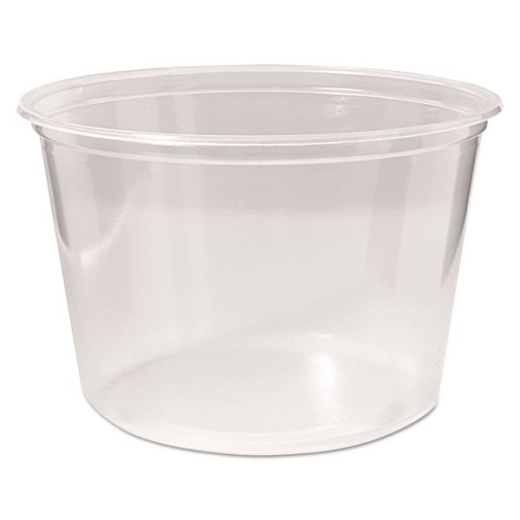 Fabri-Kal Microwavable Deli Containers - 16 Oz, 4.6 Diameter X 3 H, Clear, Plastic, 500/Carton