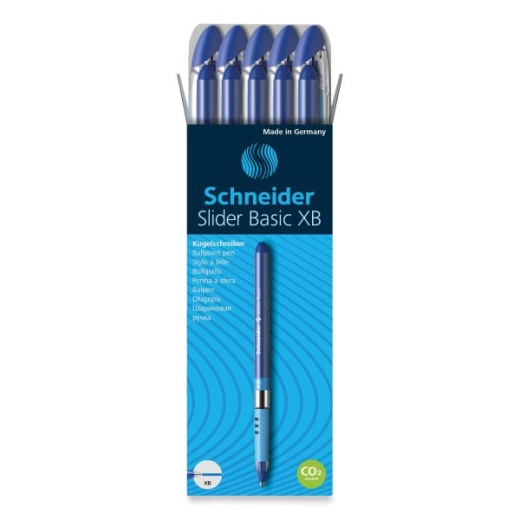 Slider Basic Ballpoint Pen - Extra-Bold 1.4 Mm, Blue Ink, Blue Barrel, 10/Box