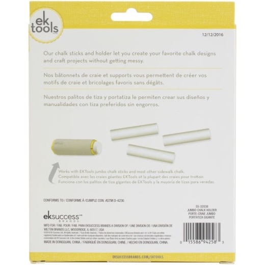 Ek Tools Jumbo Chalks And Holder 4/Pkg