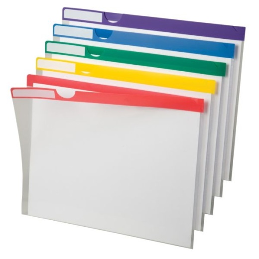 Pendaflex Poly Index Folders, Letter Size, Clear with Color Stripes, Pack of 10