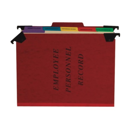 Pendaflex Hanging-Style Personnel File Folder - 2" Expansion, Letter Size, 30% Recycled, Red