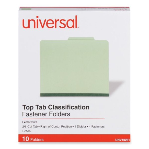 Universal Four-Section Pressboard Classification Folders