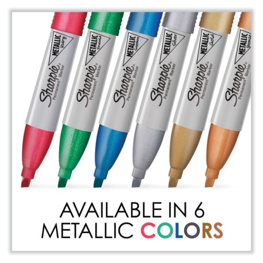 Sharpie Permanent Markers Chisel Tip Assorted Ink Colors Pack Of 8
