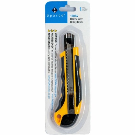 Sparco Cartridge Utility Knife - Heavy Duty - Black