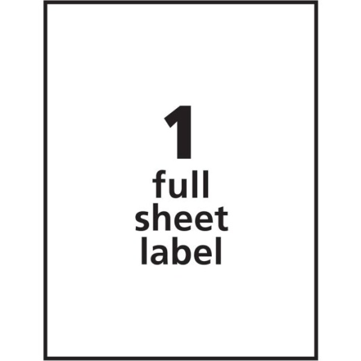 Avery Self-Adhesive Removable Id Labels, 6465, Rectangle, 8.5 X 11,  White, Pack Of 25