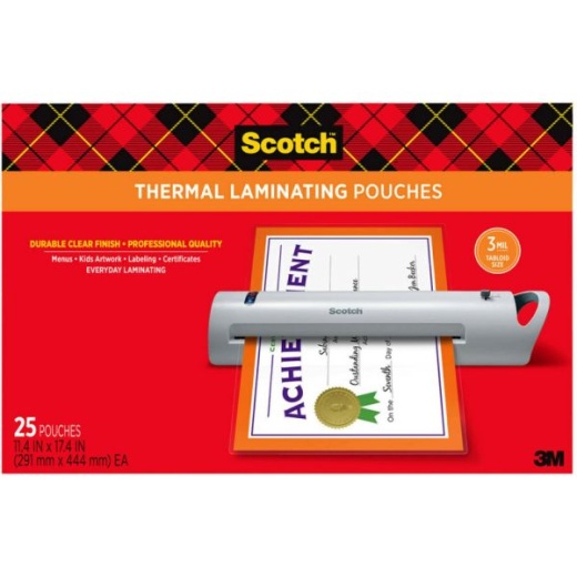 Scotch Thermal Laminating Pouches - 25 Laminating Sheets, 3 Mil, Menu Size