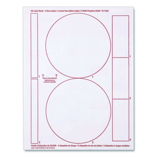 Verbatim Inkjet Media Labels, Matte White, 50 Sheets/Pack
