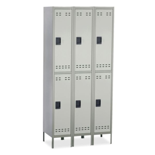 Safco Double-Tier Two-Tone 3-Column Locker with Legs - Gray