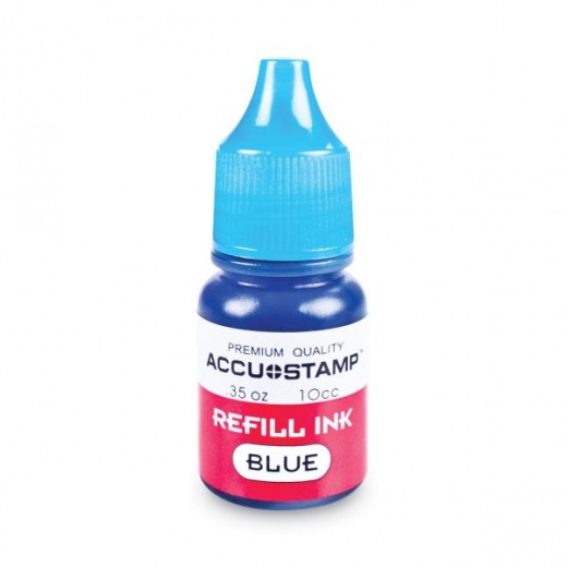 Cosco Accu-Stamp Gel Ink Refill, 0.35 Oz Bottle, Blue
