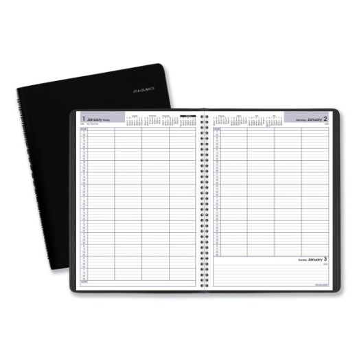 At-A-Glance Dayminder Four-Person Group Daily Appointment Book, 11 x 8, Black Cover, 12-Month (Jan to Dec): 2025