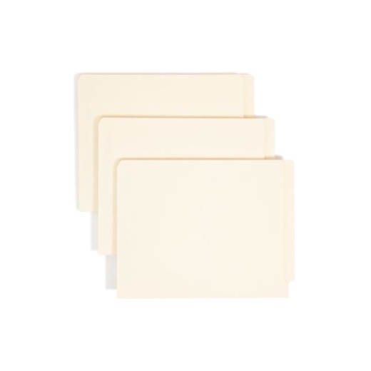 Smead End-Tab Folders with Fastener, 8 1/2" x 11", Letter, Manila, Box of 50