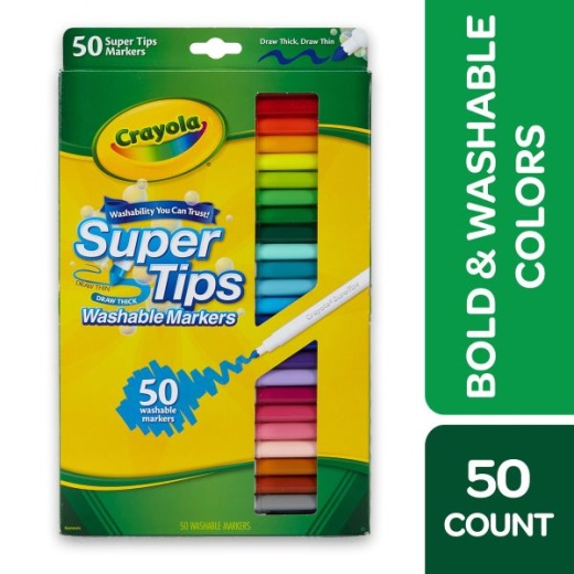  Crayola Super Tips Markers, Washable Markers, 10Count