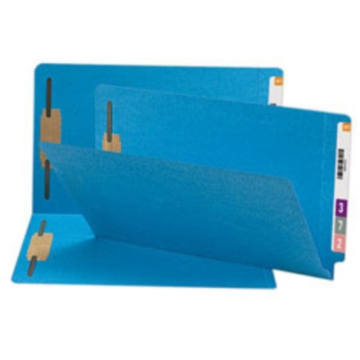 Smead Shelf-Master Color Fastener Folders, Legal Size, Blue, Box Of 50
