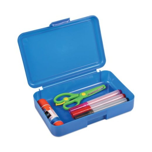 Deflecto Antimicrobial Pencil Box - Blue - 7.97 X 5.43 X 2.02 Inches
