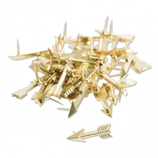 U Brands Metal Arrow Push Pins Gold 36 Count 3083U06 24 0.38 Shank