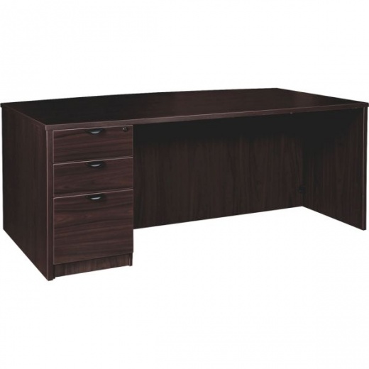 Lorell Prominence 2.0 Bowfront Left-Pedestal Desk