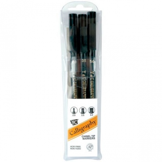Calligraphy Chisel Tip Markers 3/Pkg