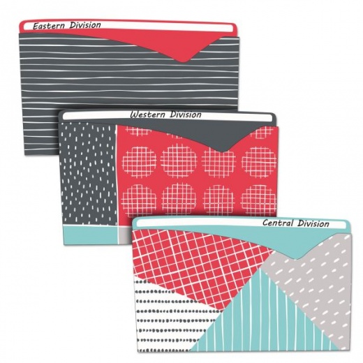 C-Line Write-On Fashion Poly File Jackets, Straight Tab, Letter Size, Assorted Colors, 6/Pack