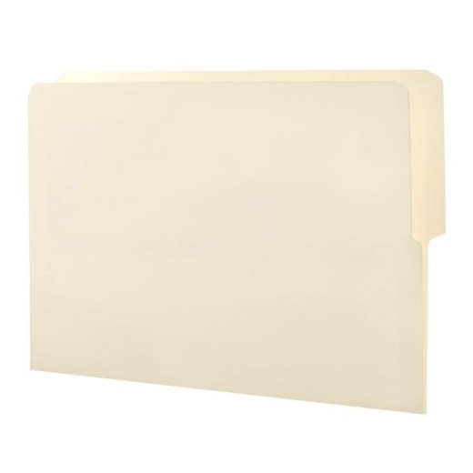 Smead File Folders With Reinforced End Tabs, 1/2-Cut Top Right, Letter Size, Manila, Box Of 100