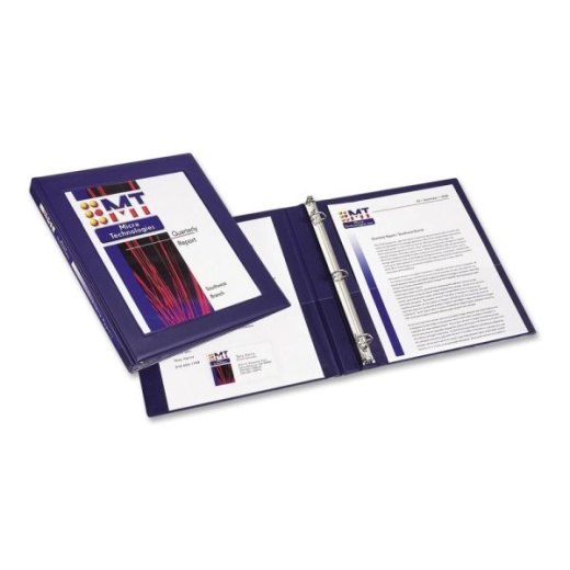 Avery Frame View 3-Ring Binder With Locking One-Touch Ezd Rings, 1/2" D-Rings, 50% Recycled, Navy