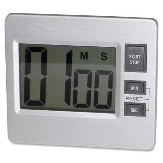 Tatco Desktop Digital Timer, Silver/Black