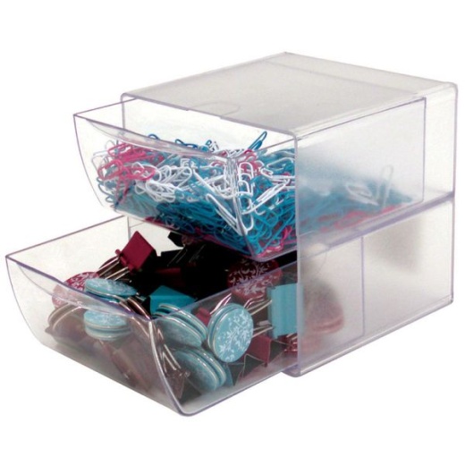 Deflecto Stackable Cube With 2 Drawers
