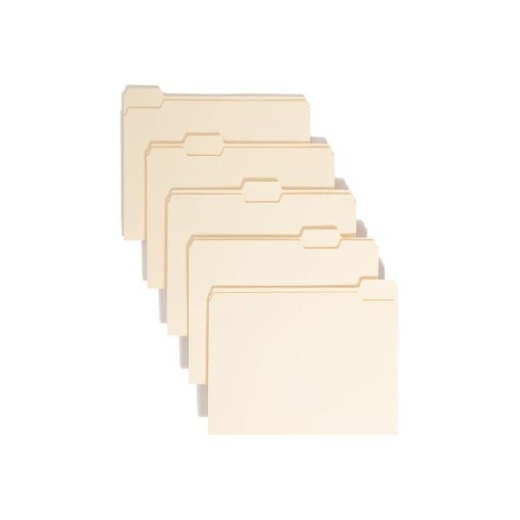 Smead File Folders, Letter Size, 1/5 Cut, Manila, Pack Of 100