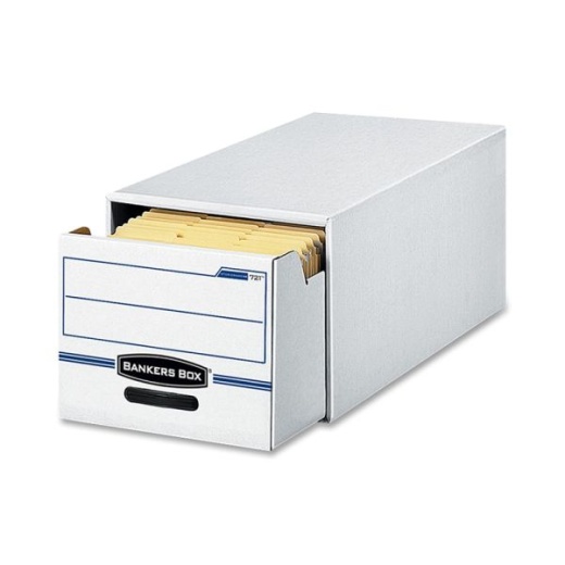 Bankers Box Stor/Drawer File, Letter Size, White/Blue, Pack Of 6