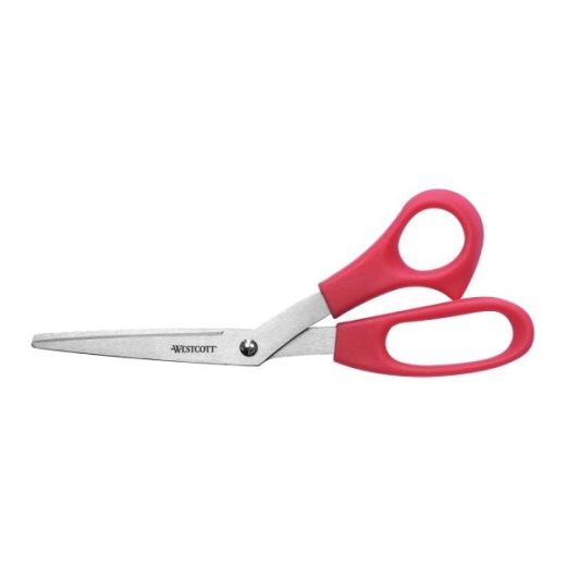 All Purpose Pink Ribbon Scissors, 8 Long, 3.5 Cut Length, Pink Straight  Handle