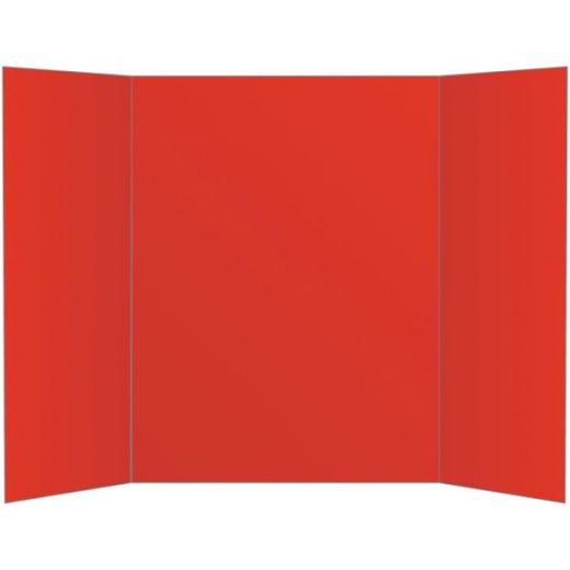 2-Ply Tri-Fold Project Board, 36" X 48", Red