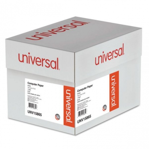 Universal Printout Paper - 20 Lb Bond Weight, 14.88 x 11, White, 2,400/Carton