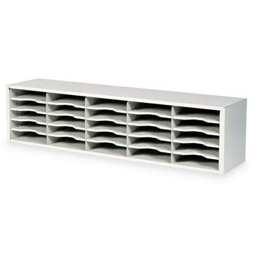 Safco E-Z Sort Steel Mail Sorter Module, 25 Compartments, Light Gray