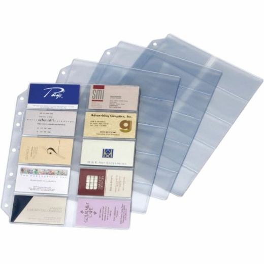 Cardinal EasyOpen Card File Binder Refill Pages, 9 1/2" x 12", Clear, Pack Of 10
