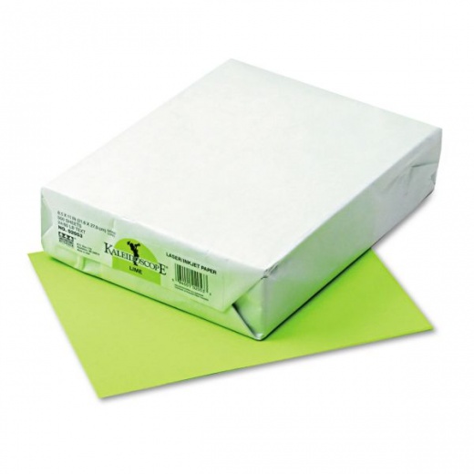 Pacon Kaleidoscope Multipurpose Colored Paper, 24 Lb Bond Weight, 8.5 X 11, Lime, 500/Ream