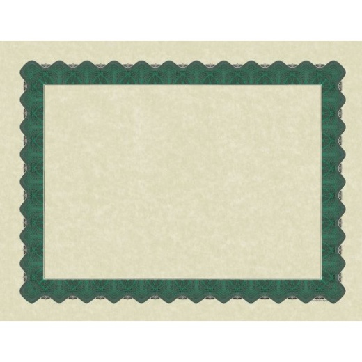 Great Papers! Certificate Green Metallic Border, Parchment Paper, 8.5" X 11", Printer Compatible, 25 Sheets