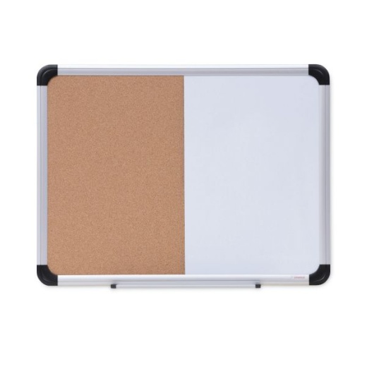 Universal Cork/Dry Erase Board - 24 x 18, Tan/White Surface, Gray/Black Frame