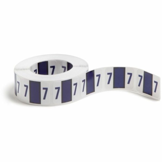 Smead BCCRN Bar-Style Permanent Numerical Labels, 7, Purple, Roll Of 500