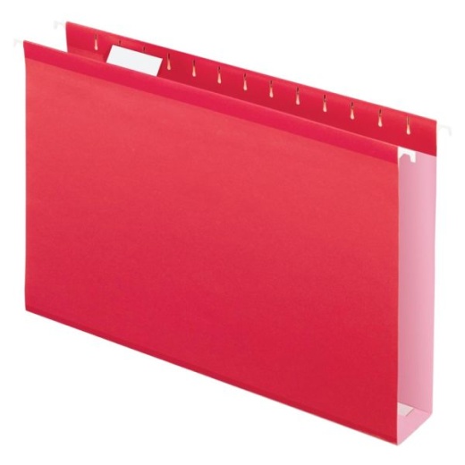 Oxford Extra-Capacity Box-Bottom Hanging Folders, Legal Size, Red, Box Of 25